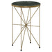 Eliska - Round Accent Table With Marble Top Green And Antique Gold Unique Piece Furniture