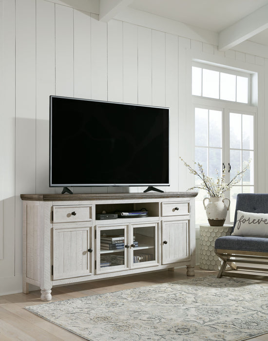 Havalance - Brown / Beige - Extra Large TV Stand - 4 Doors Unique Piece Furniture