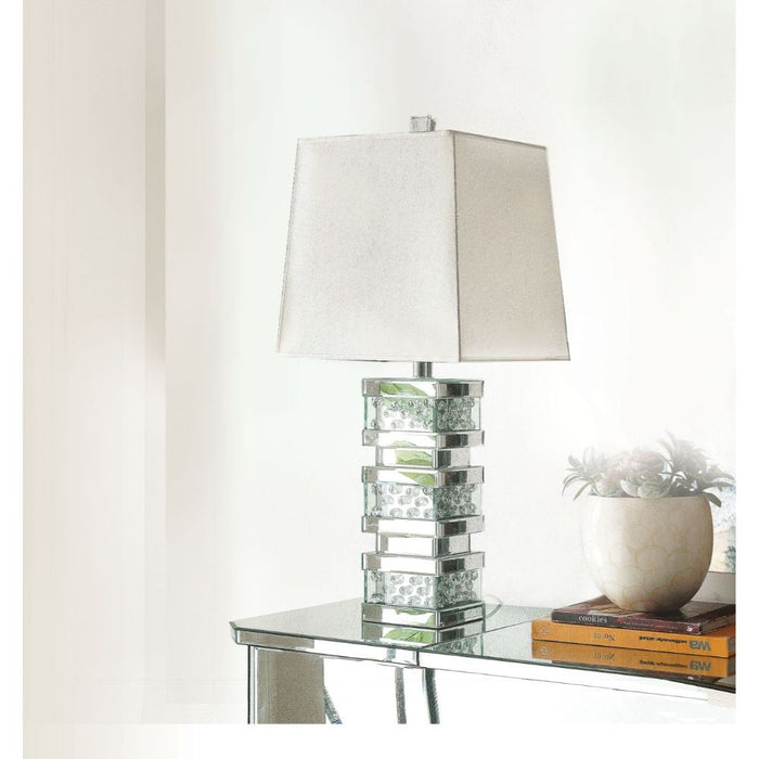 Nysa - Table Lamp - Mirrored & Faux Crystals - 31"