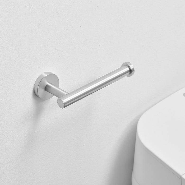 Single Post Toilet Paper Holder Wall Mounted In Brushed Nickel