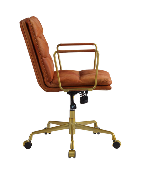 Dudley - Executive Office Chair - Rust Top Grain Leather Unique Piece Furniture