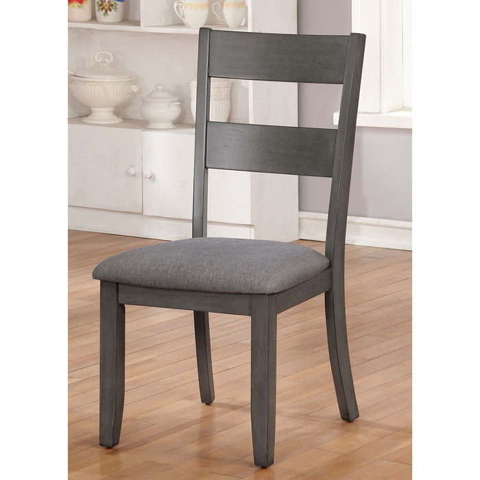 (Set of 2) Padded Fabric Side Chairs In Gray
