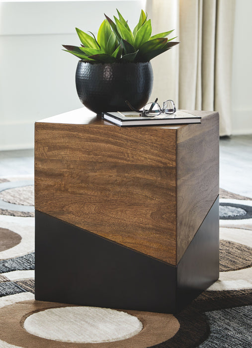 Trailbend - Brown / Gunmetal - Accent Table Unique Piece Furniture