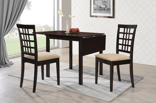 Kelso - 3 Piece Drop Leaf Dining Set - Cappuccino And Tan Unique Piece Furniture