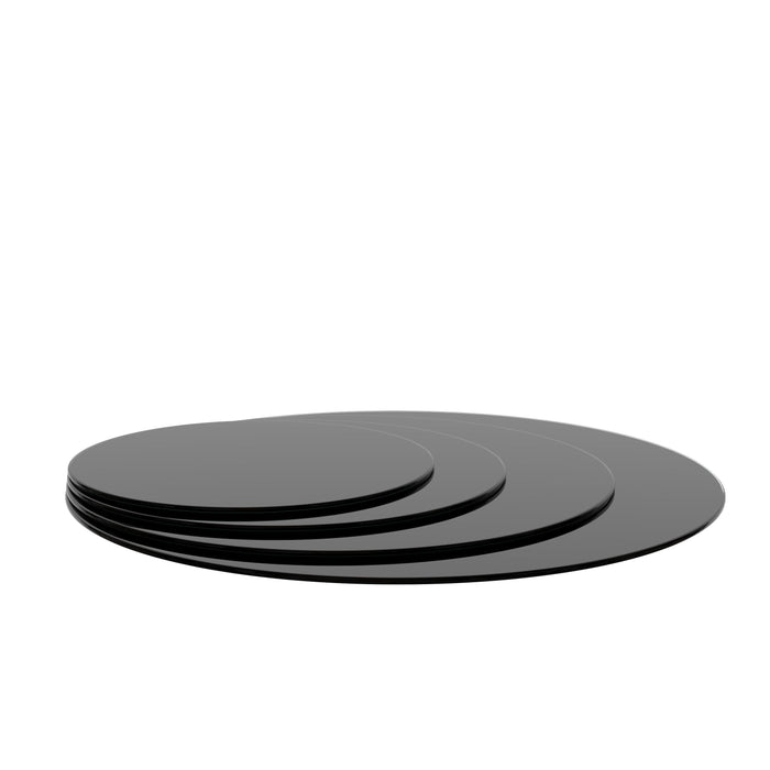 20" Round Tempered Glass Table Top Black Glass 1/4" Thick Round Polished Edge