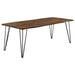 Neve - Live-Edge Dining Table With Hairpin Legs - Sheesham Gray And Gunmetal Unique Piece Furniture