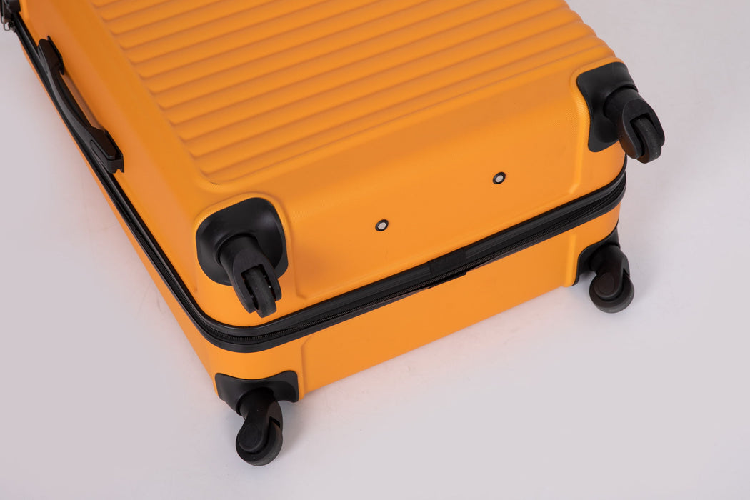 3 Piece Luggage Sets Lightweight Suitcase With Two Hooks, Spinner Wheels - Orange