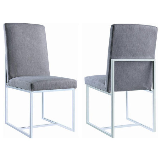 Mackinnon - Upholstered Side Chairs (Set of 2) - Gray And Chrome Unique Piece Furniture
