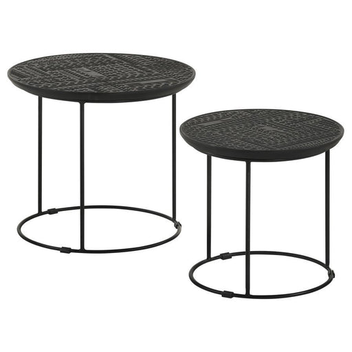 Loannis - 2 Piece Round Nesting Table - Matte Black Unique Piece Furniture