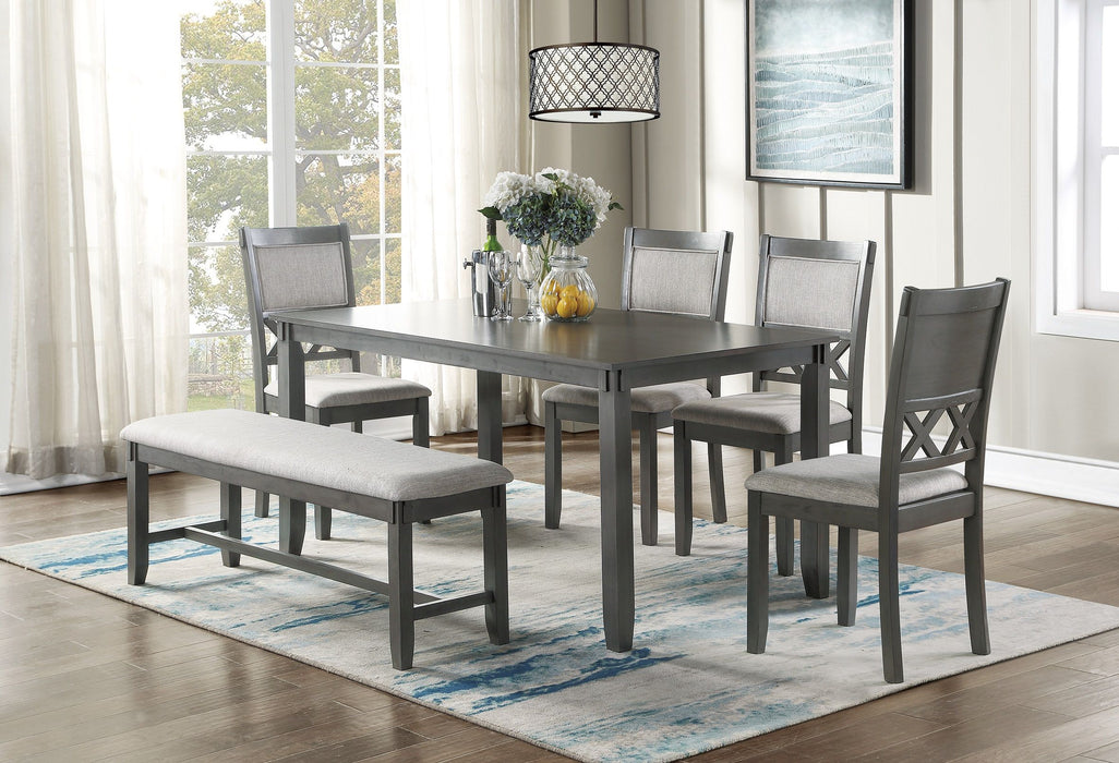 Gray Color Dining Room Furniture Unique Modern 6 Piece Set Dining Table 4 Side Chairs And A Bench Solid Wood Rubberwood And Veneers