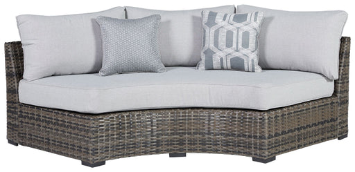 Harbor Court - Gray - Curved Loveseat With Cushion Unique Piece Furniture