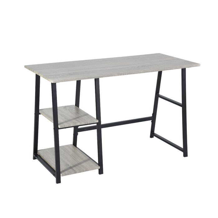 47.4" W X 19.7" D X 28.9" H Wooden Desk With 2 Storage Racks - Grey & Black