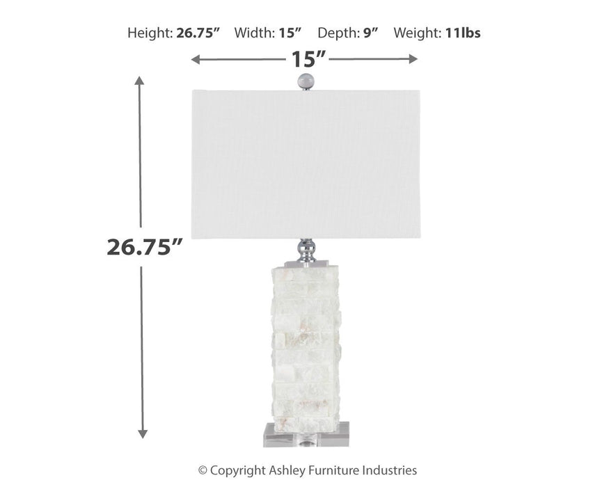 Malise - White - Alabaster Table Lamp Unique Piece Furniture