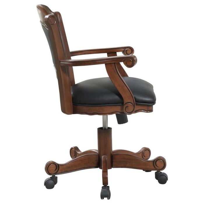 Turk - Game Chair With Casters - Black And Tobacco Unique Piece Furniture