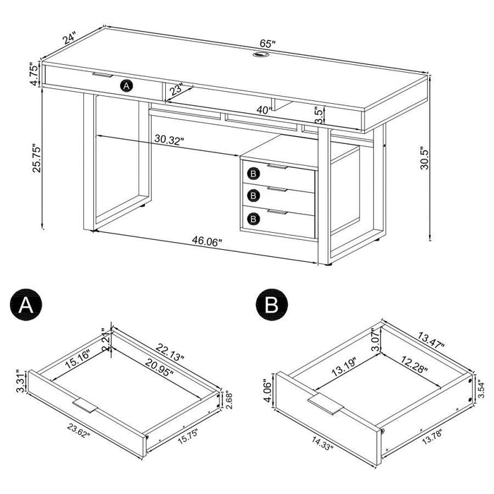 Whitman - 4-Drawer Writing Desk Unique Piece Furniture