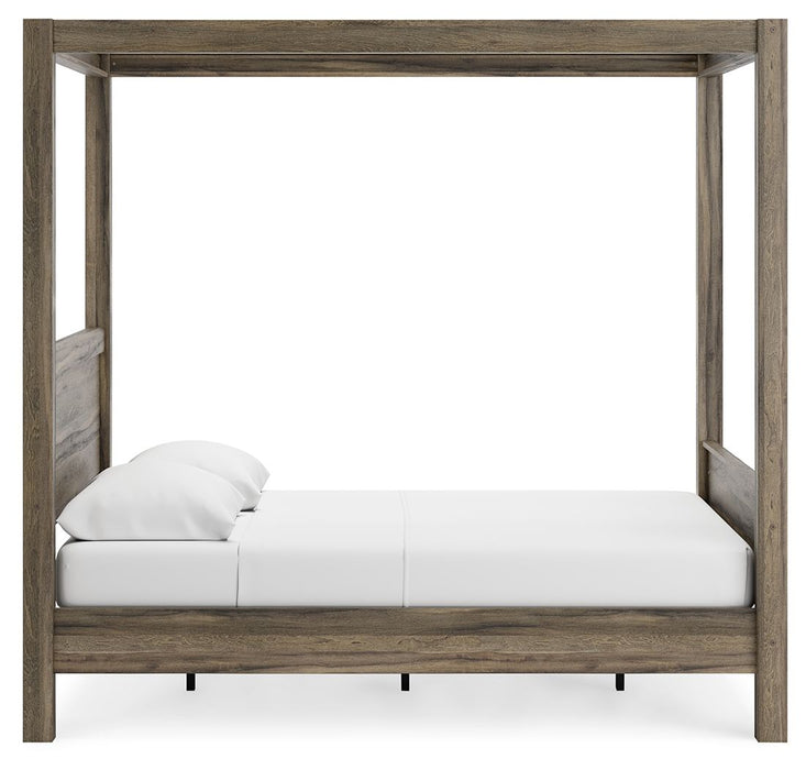 Shallifer - Brown - Queen Canopy Bed Unique Piece Furniture