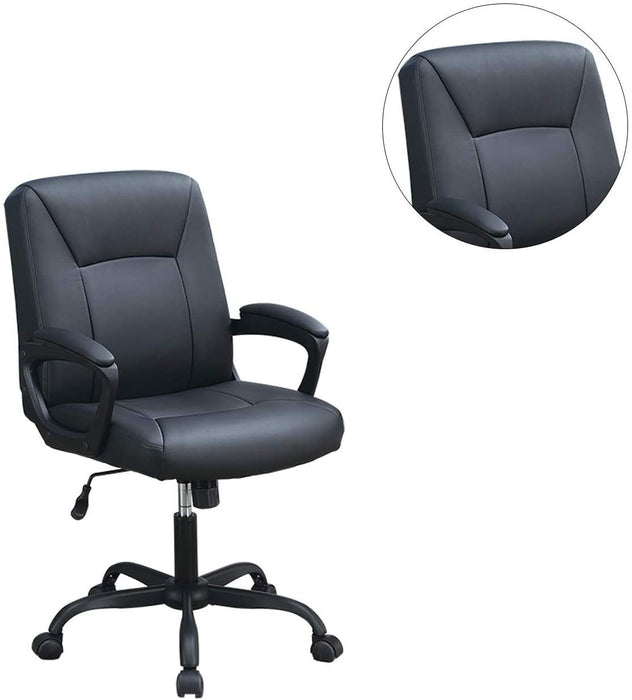Relax Cushioned Office Chair 1 Piece Black Upholstered Seat Back Adjustable Chair Comfort