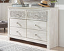 Paxberry - Whitewash - Six Drawer Dresser - Medallion Drawer Pulls Unique Piece Furniture