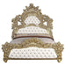 Bernadette - Eastern King Bed - White PU & Gold Finish Unique Piece Furniture