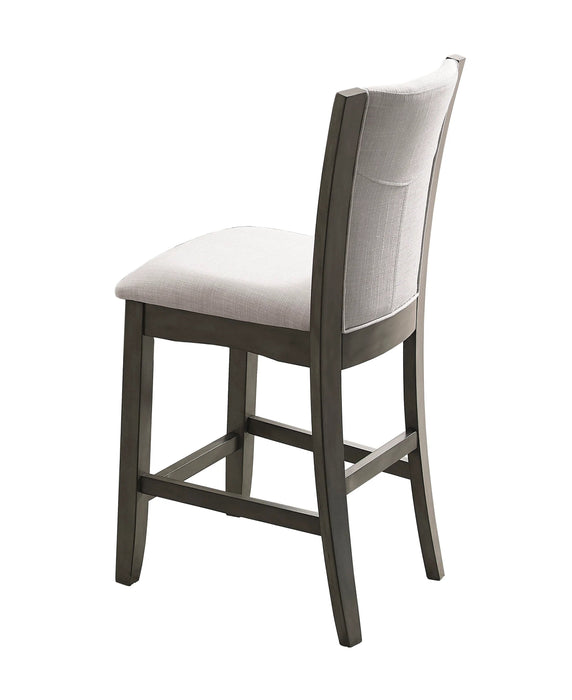 2 Piece Contemporary Counter Height Dining Chair Gray Upholstered Seat And Back Wooden Dining Room Wooden Furniture