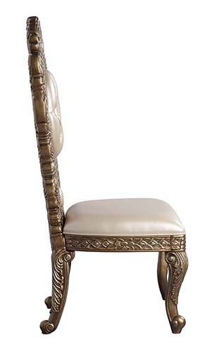 Constantine - Side Chair (Set of 2) - PU, Brown & Gold Finish Unique Piece Furniture