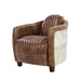Brancaster - Chair - Retro Brown Top Grain Leather & Aluminum Unique Piece Furniture