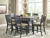 Tyler - Black / Gray - Rectangular Dining Room Counter Table Unique Piece Furniture