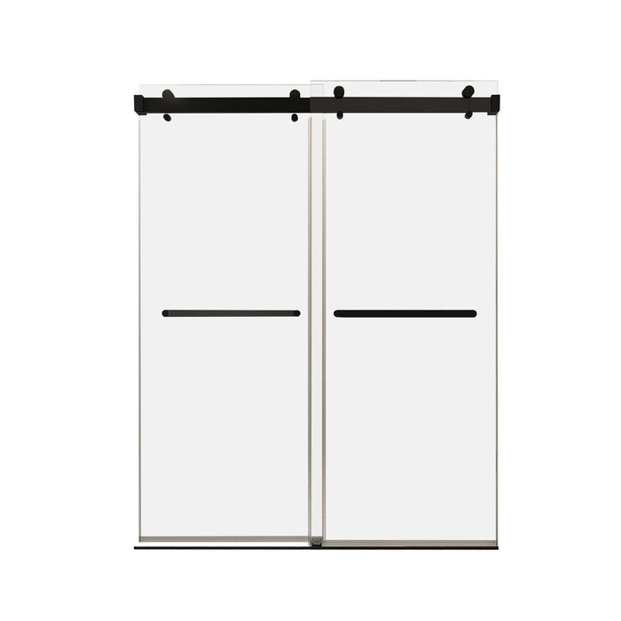 Glass Matte Black Color With Double Door Modern Style Bathroom Shower Door - Matte Black