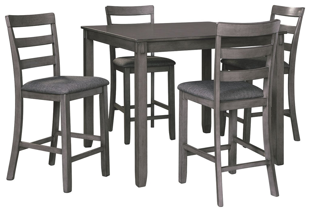 Bridson - Gray - Square Counter Tbl Set (Set of 5) Unique Piece Furniture