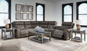 Hoopster - Gunmetal - Zero Wall Power Recliner With Console 6 Pc Sectional Unique Piece Furniture