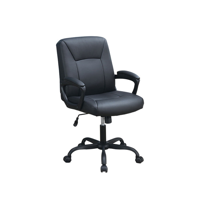 Adjustable Height Office Chair With Padded Armrests - Black