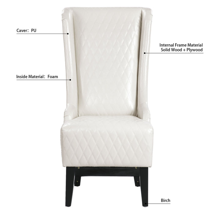 23.03" Wide Wing Back Chair, Side Chair For Living Room - White