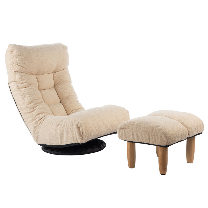Single Sofa Reclining Chair Japanese Chair Lazy Sofa Tatami Balcony Reclining Chair Leisure Sofa Adjustable Chair - Beige