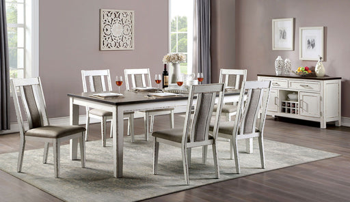 Halsey - Dining Table - Weathered White / Dark Walnut Unique Piece Furniture