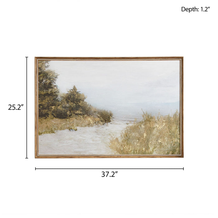 Abstract Landscape Framed Canvas Wall Art Multi