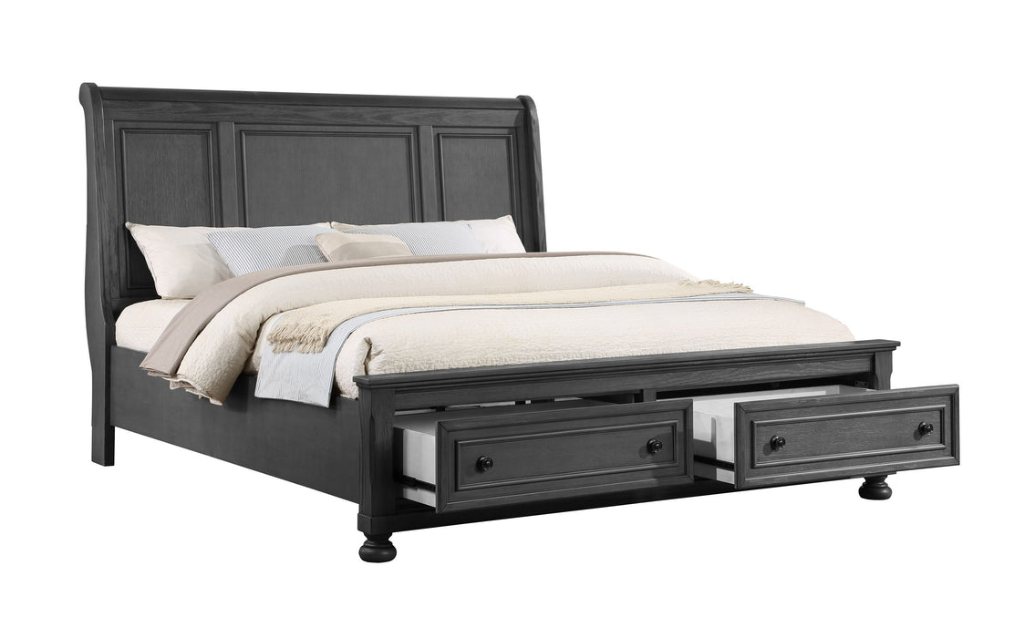 Jackson Modern Style Queen Bed Made With Wood & Rustic Gray Finish