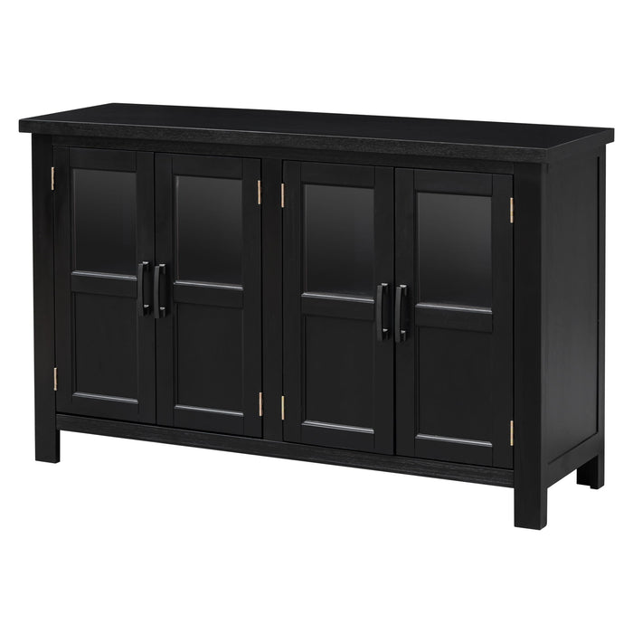 U_Style Featured Four - Door Storage Cabinet With Adjustable Shelf And Metal Handles, Suitable For Entryway, Living Room