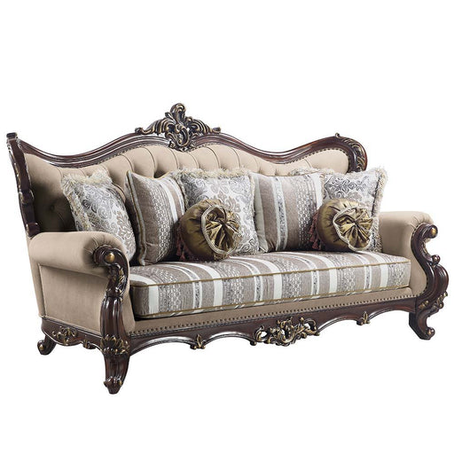 Ragnar - Sofa - Light Brown Linen & Cherry Finish Unique Piece Furniture
