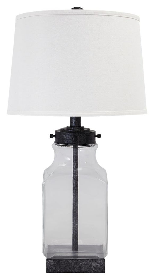 Sharolyn - Transparent / Silver Finish - Glass Table Lamp Unique Piece Furniture