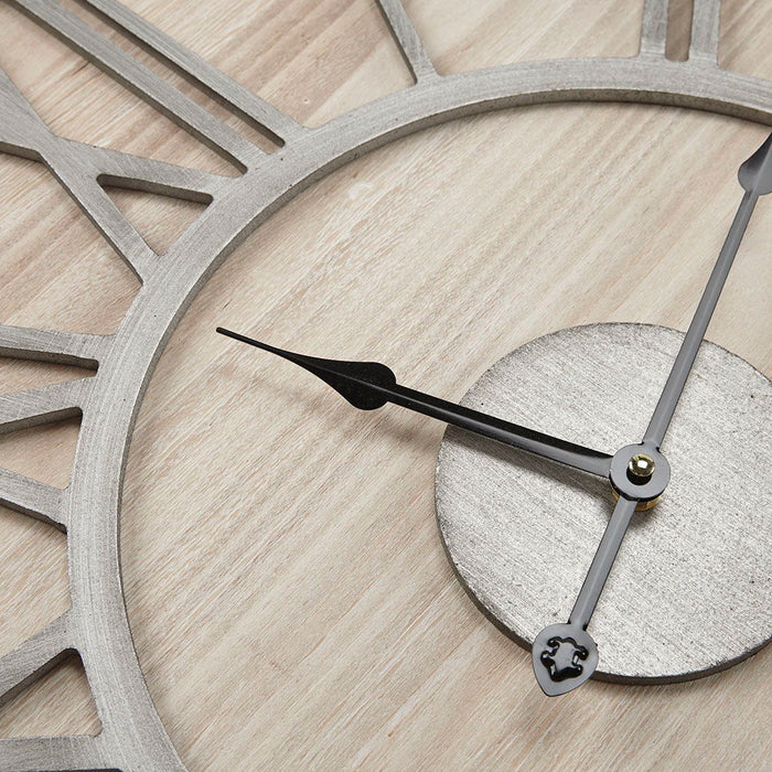 Wood Wall Clock - Natural / Grey