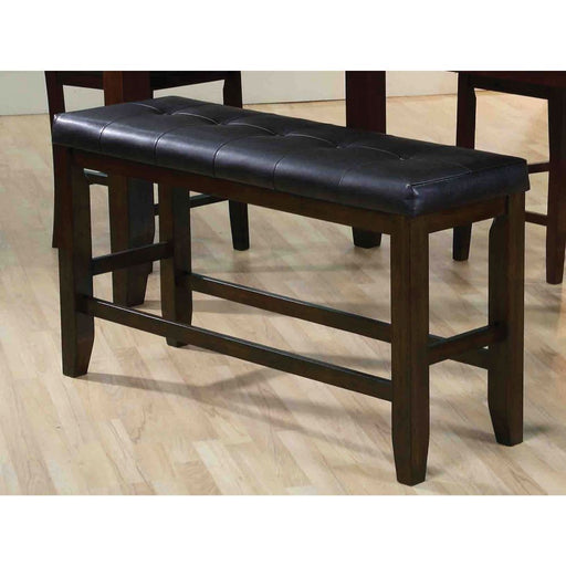 Urbana - Counter Height Bench - Black PU & Espresso Unique Piece Furniture