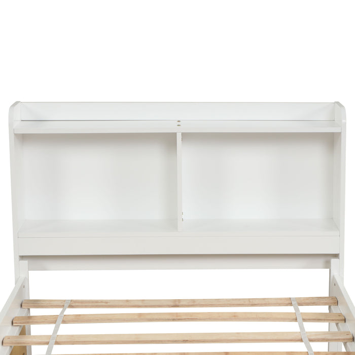 Twin Bed With Trundle - White