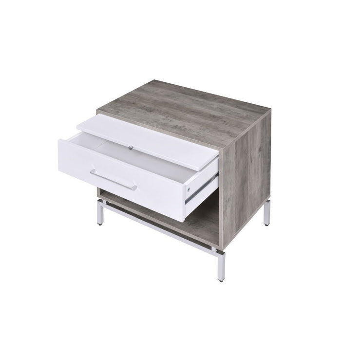 Cistus - Accent Table - Weathered Gray Oak & White Unique Piece Furniture
