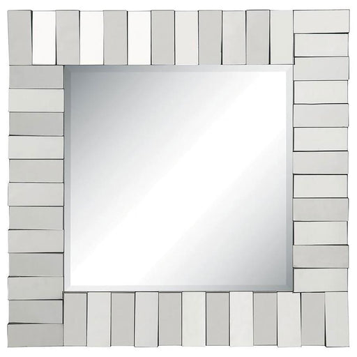 Tanwen - Square Wall Mirror With Layered Panel - Silver Unique Piece Furniture