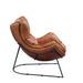Thurshan - Accent Chair - Aperol Top Grain Leather & Black Finish Unique Piece Furniture