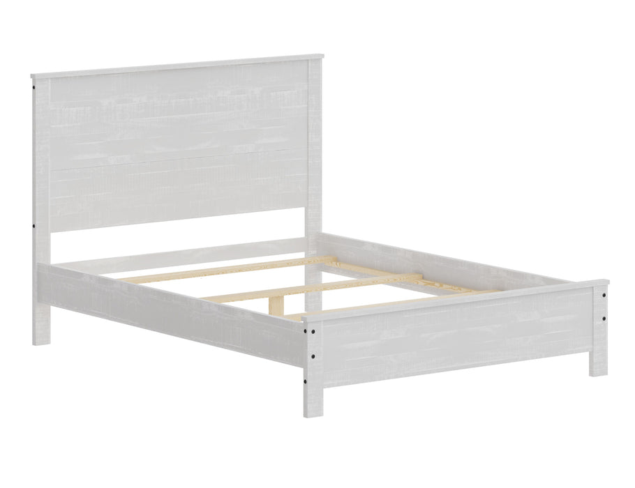 Yes4Wood Albany Solid Wood White Bed, Modern Rustic Wooden Queen Size Bed Frame Box Spring Needed