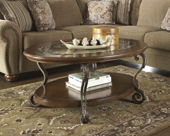 Nestor - Medium Brown - Oval Cocktail Table Unique Piece Furniture