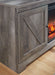 Wynnlow - Gray - Entertainment Center - TV Stand With Glass/Stone Fireplace Insert Unique Piece Furniture