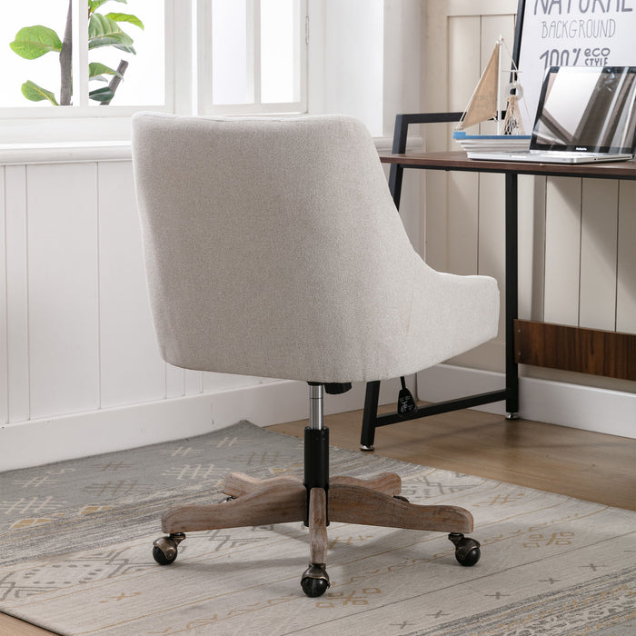 Coolmore Swivel Shell Chair For Living Room / Modern Leisure Office Chair - Beige