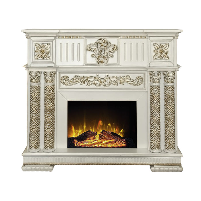 Acme Vendome Fireplace Antique Pearl Finish